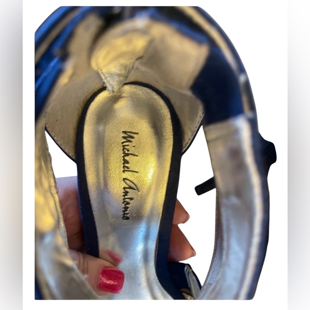 Michael Antonio heels size 7 navy blue stiletto open-toe heels sandals‎ 💙 - Picture 7 of 8